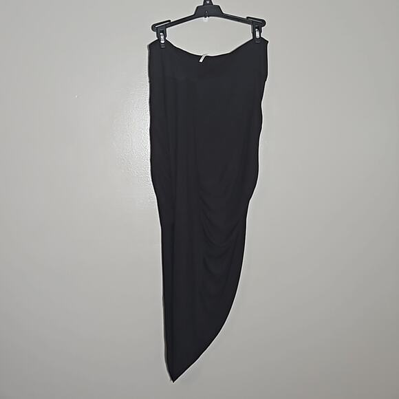 Madewell Black Stretch Wrap Style Skirt Sz Medium - Picture 2 of 10